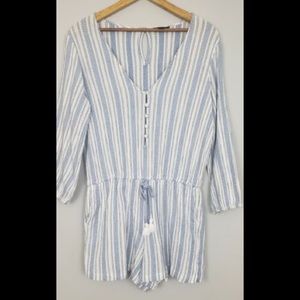 J crew blue and white romper